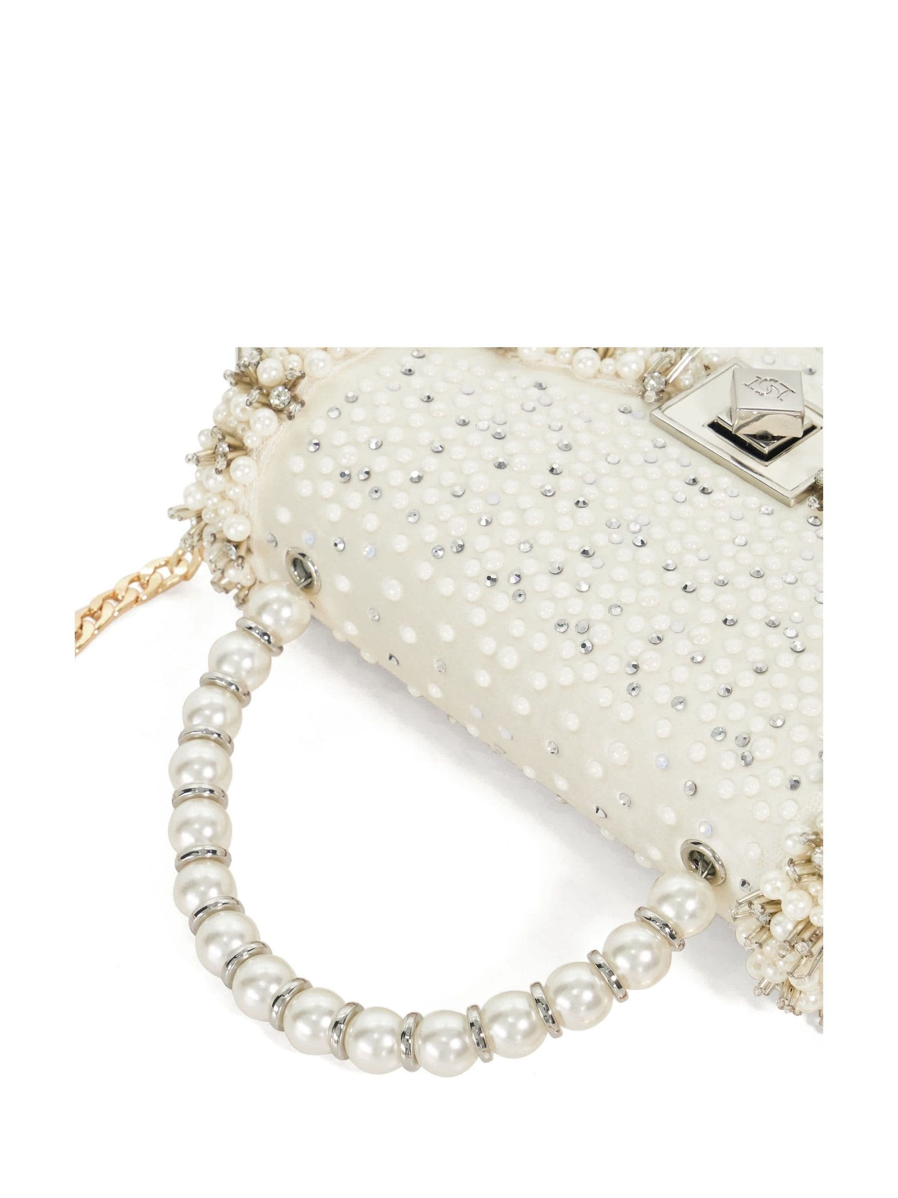 Dune London white pearl bridesmaid bag, imported from the UK