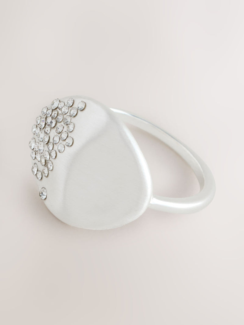 Silver Tone Pave Sparkle Ring