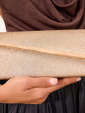 Lipsy gold glitter asymmetric clutch bag, UK version