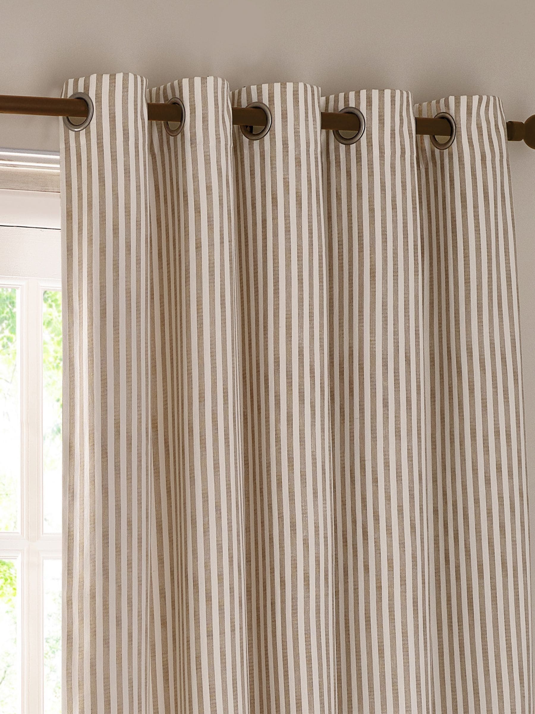 Yard Natural Hebden Striped Blackout Eyelet Curtains