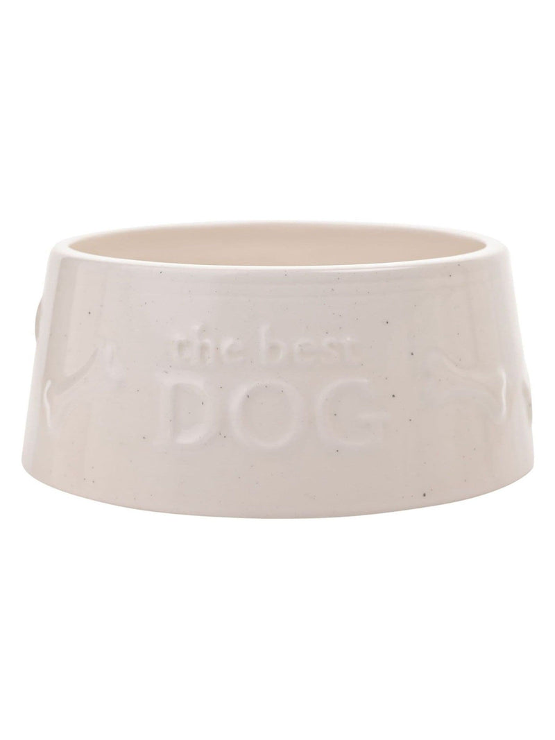 Widdop white paw prints large dog bowl, imported from the UK