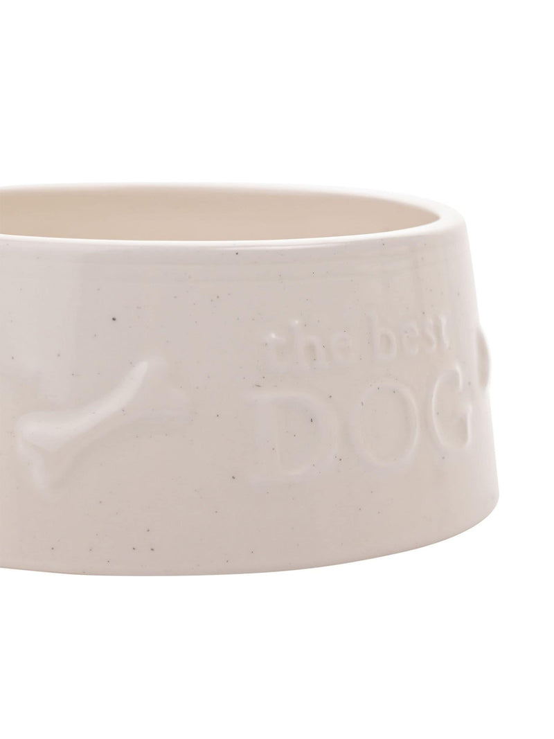 Widdop white paw prints large dog bowl, imported from the UK