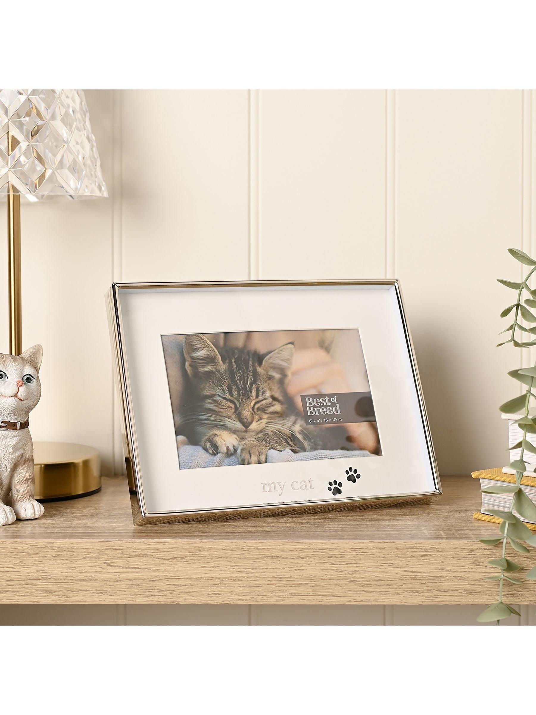 Widdop silver cat photo frame 16x20.5cm - British product