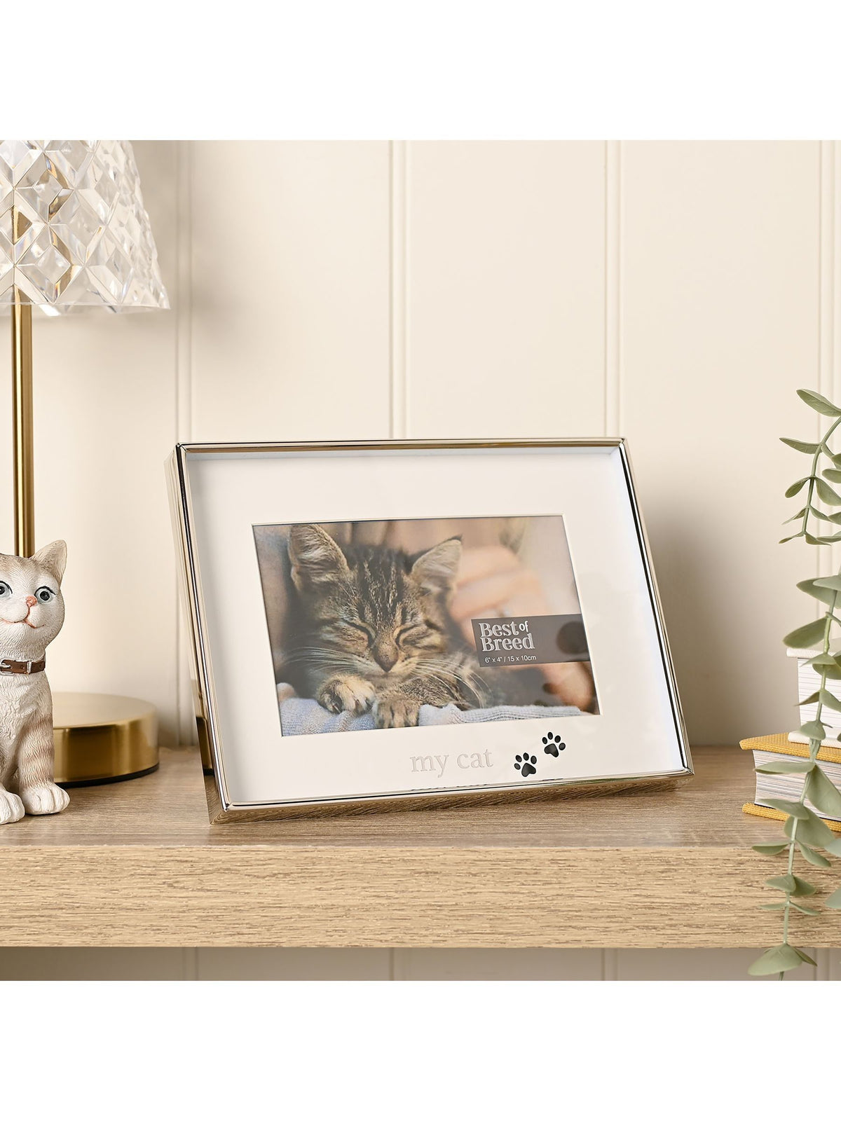Widdop silver cat photo frame 16x20.5cm - British product