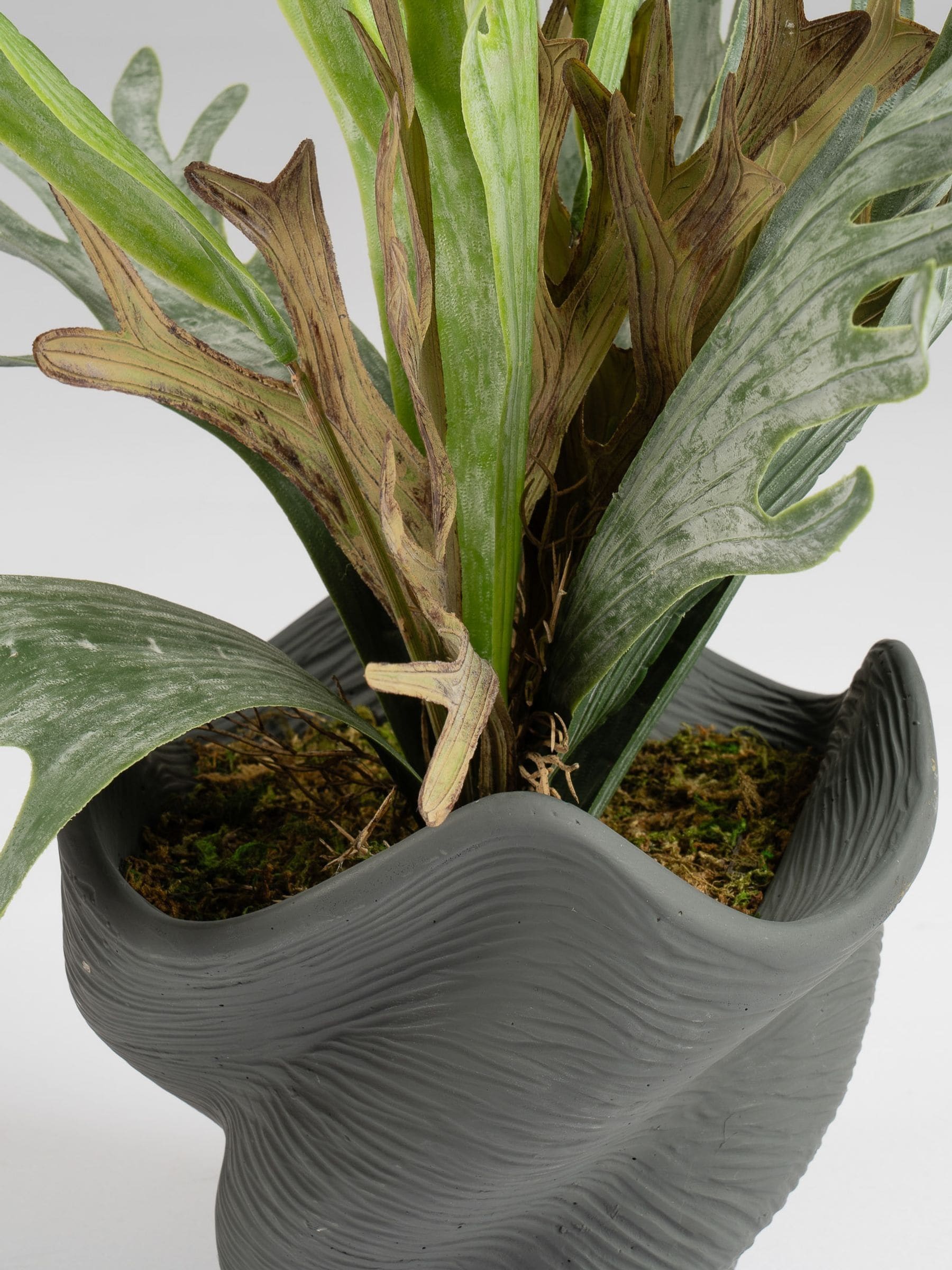 Scottish Everlastings artificial sea greens cement pot 53cm - British product