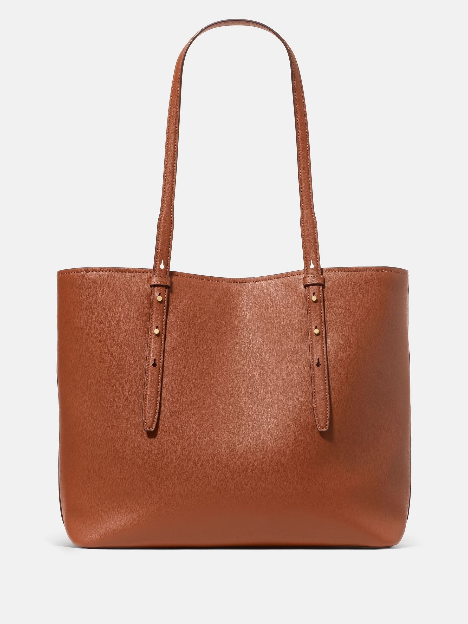 Kate Spade brown fine grain leather zip tote bag, imported from the UK