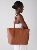 Kate Spade Brown Do It All Fine Grain Leather Zip Tote Bag