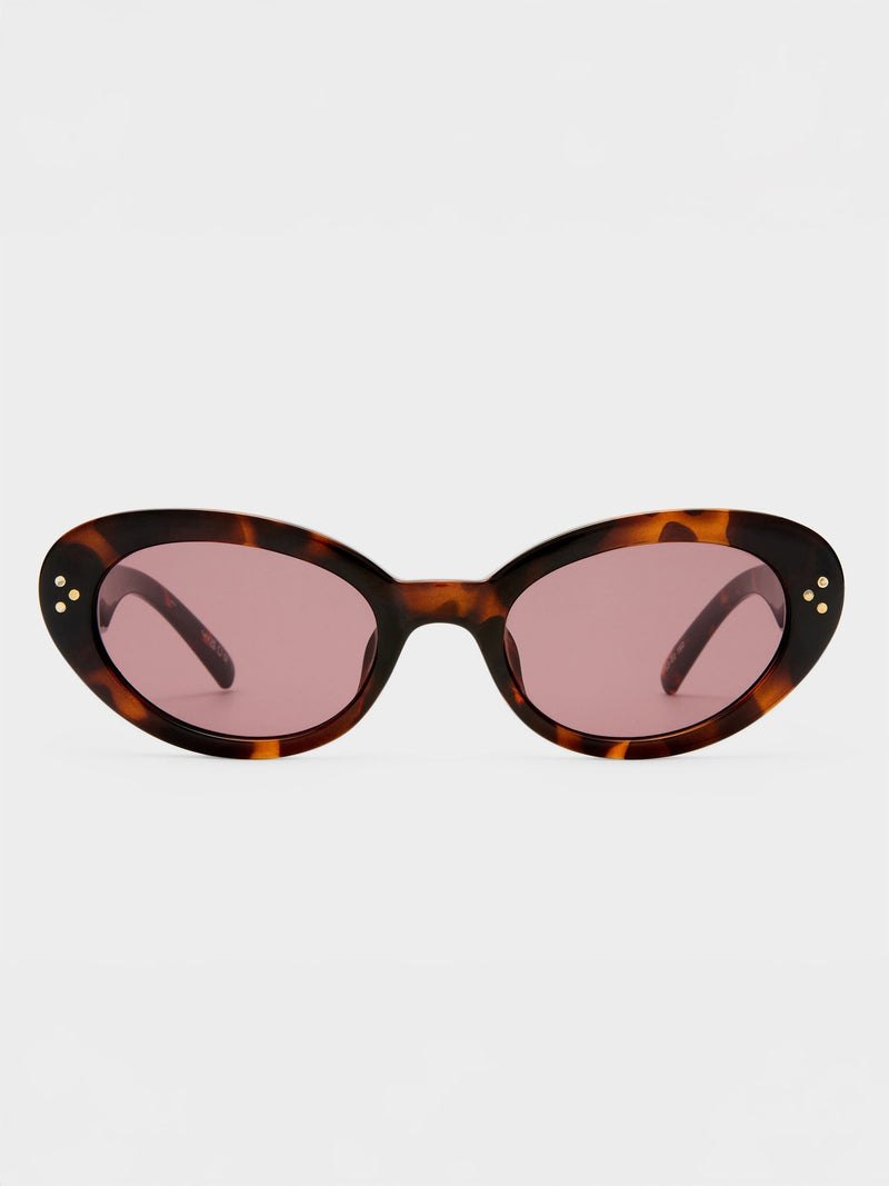 Le Specs Brown Tootsie cat-eye sunglasses, imported from the UK