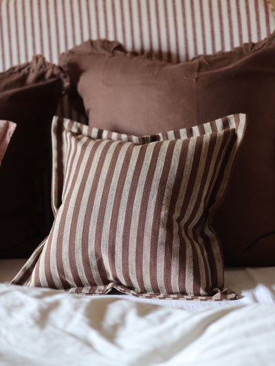 Next Ellenvale Interiors Brown Vienna Stripe Cushion Cover 45 x 45cm- Buy online at McGrocer