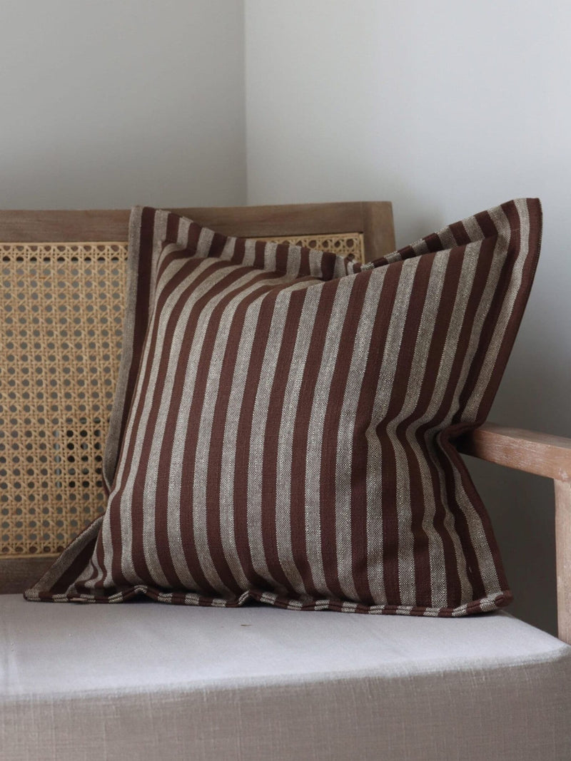 Ellenvale Interiors brown Vienna stripe cushion cover 45x45cm - British product