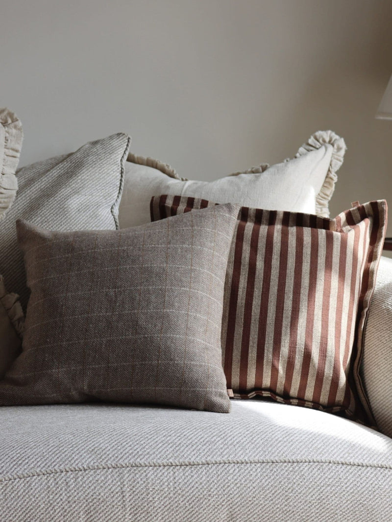 Ellenvale Interiors brown Vienna stripe cushion cover 45x45cm - British product