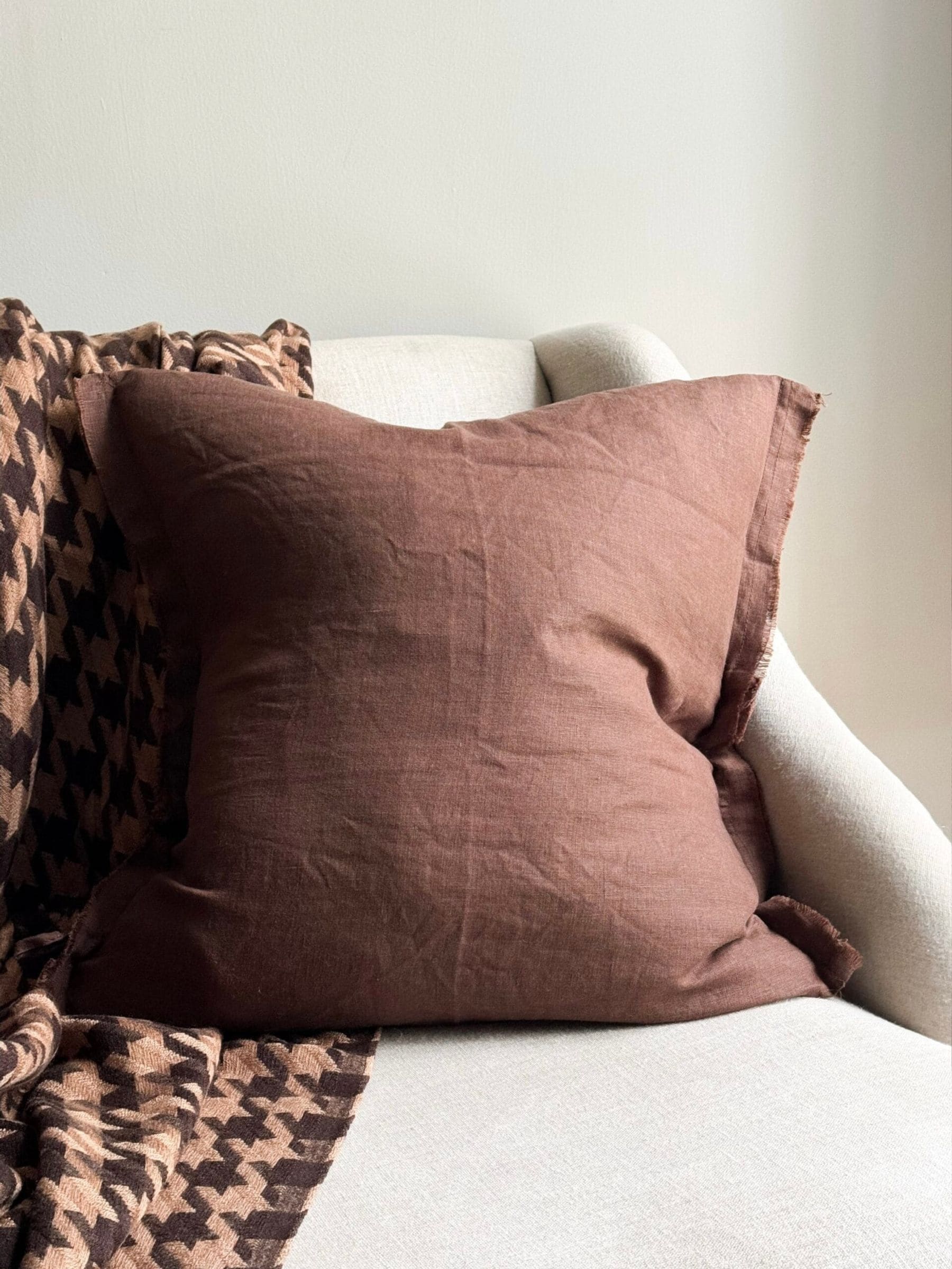 Ellenvale Interiors Chocolate Brown Esmee Linen 45 x 45cm Cushion Cover