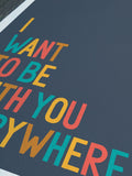 Sketchbook Design framed typography wall art love quote A4, UK version