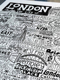 Sketchbook Design framed London landmarks wall art print, UK version