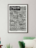Sketchbook Design framed London landmarks wall art print, UK version