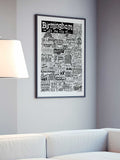 Sketchbook Design framed Birmingham landmarks print, imported from the UK