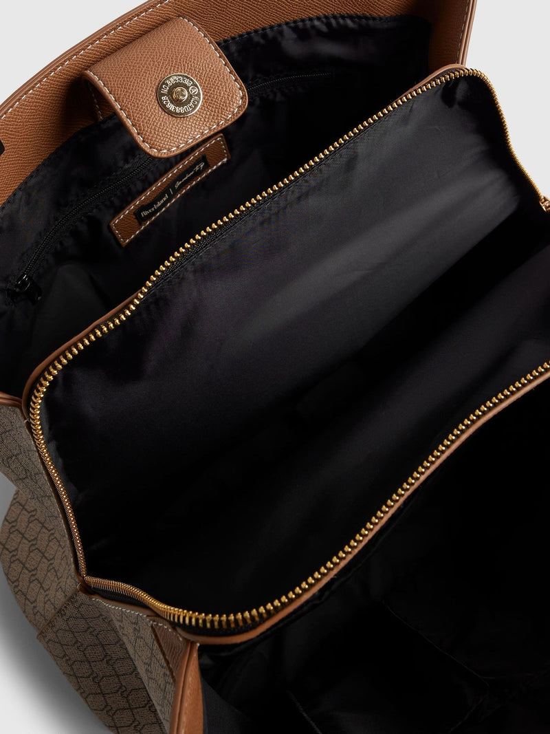 River Island brown monogram chain tote bag, UK version