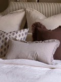 Ellenvale Interiors Brown Hallie Stripe Ruffle 50 x 30cm Cushion Cover