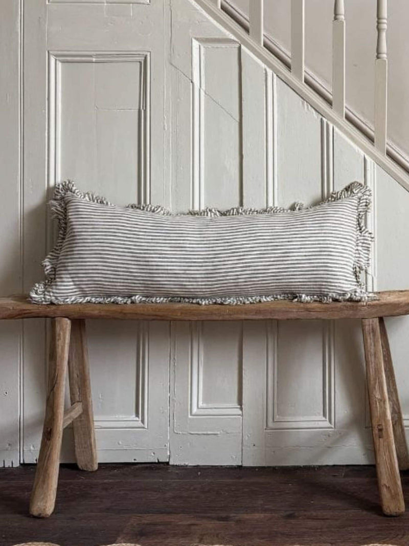 Ellenvale Interiors Olive Hallie Stripe Ruffle Bolster Cushion Cover