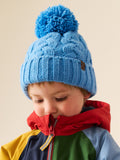 Bright Blue Cable Knit Pom Hat (1-16yrs)