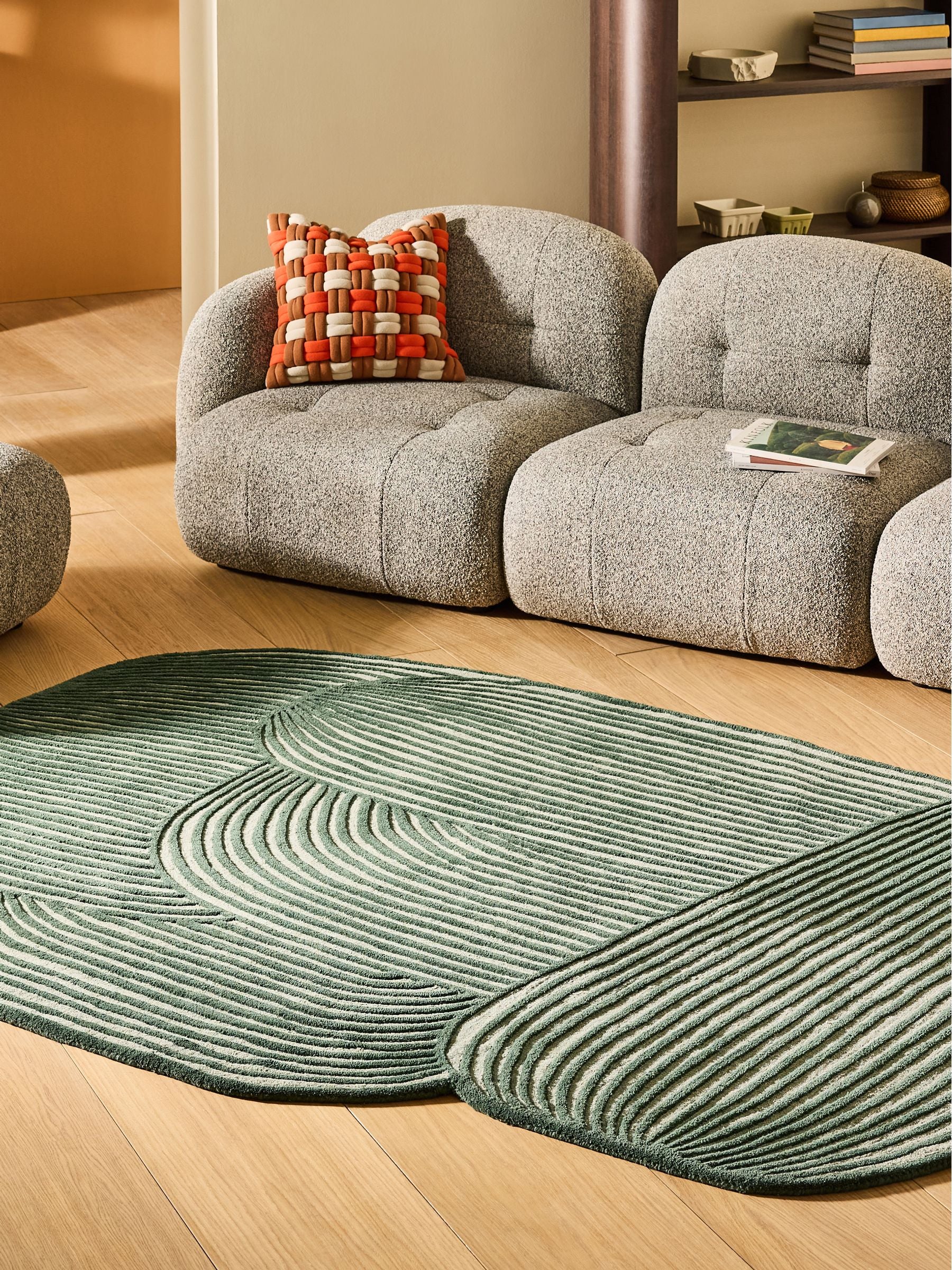 MADE.COM Green Casey Wool Tufted Rug