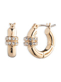 Lauren Ralph Lauren gold tone pavé hoop earrings 1.6cm, imported from the UK
