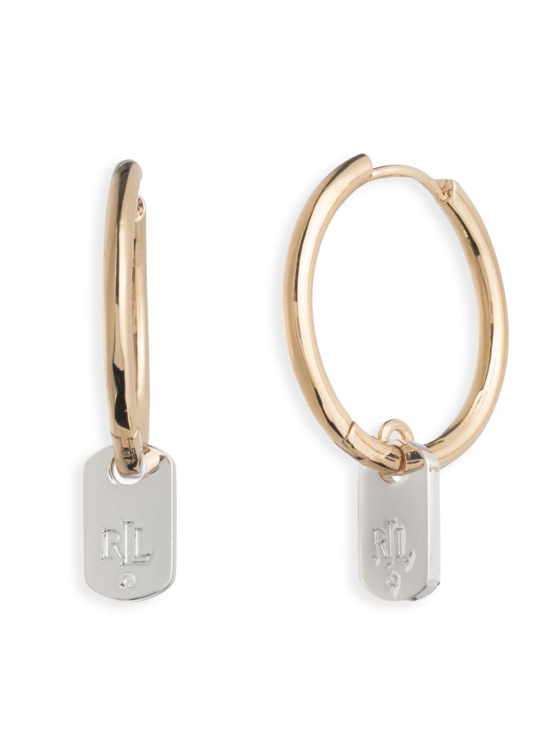 Lauren Ralph Lauren gold huggie hoop earrings, imported from the UK