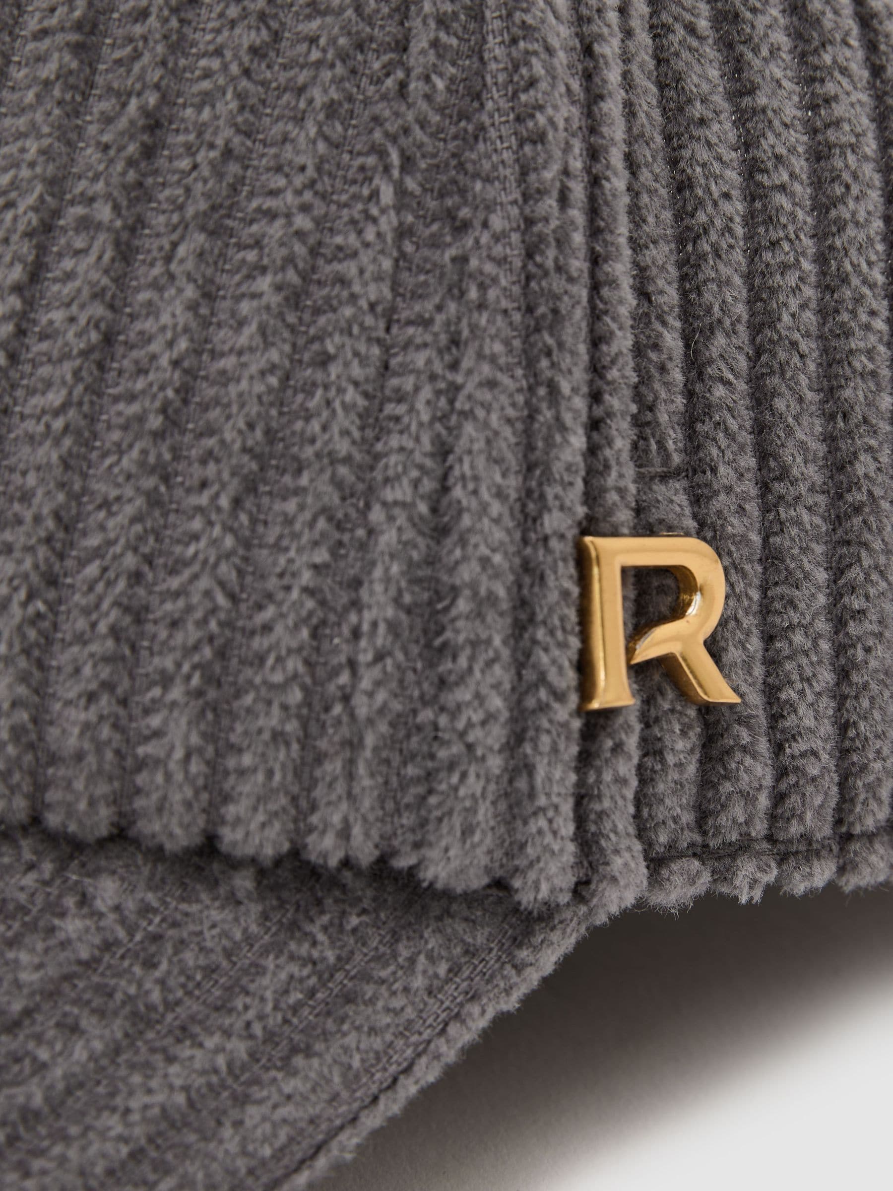 Reiss grey cotton corduroy baseball cap, imported from the UK