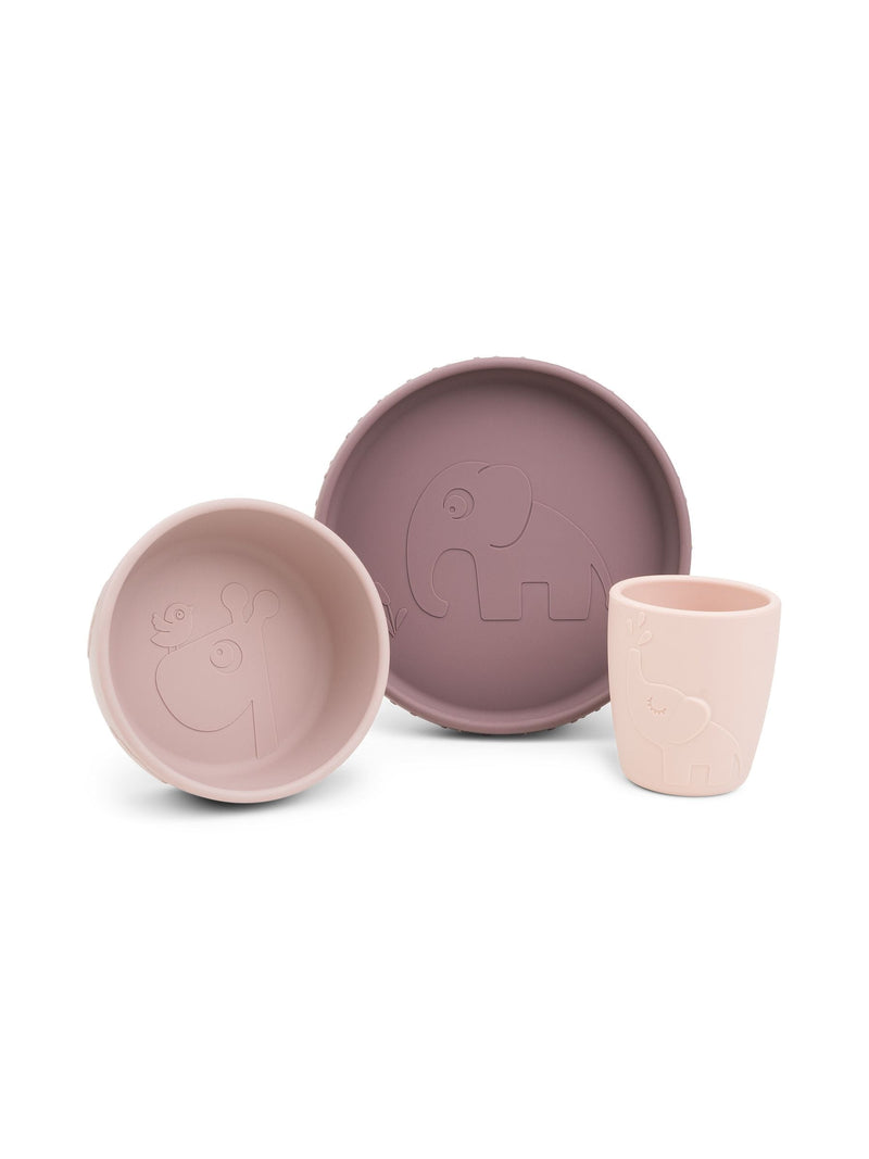 Done by Deer Deer Friends dinner set pink silicone (British brand)