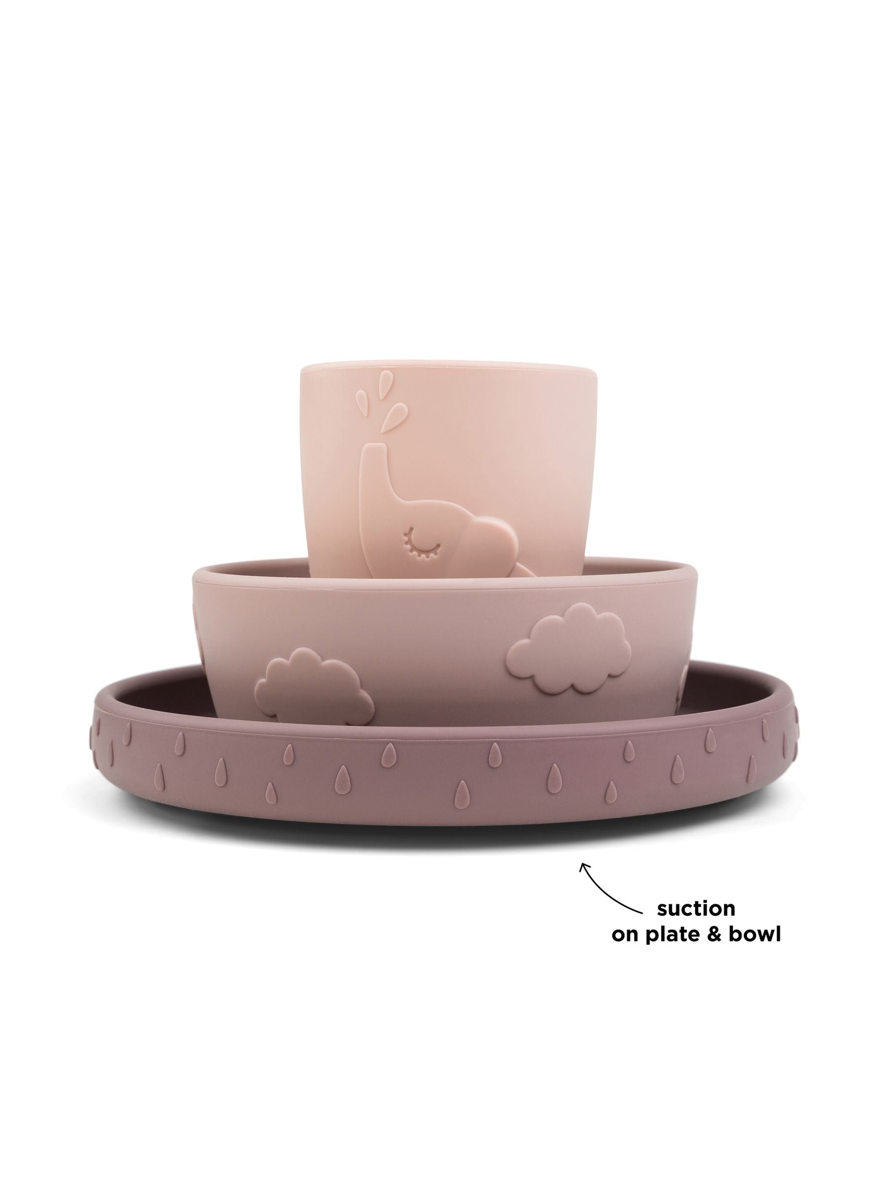 Done by Deer Deer Friends dinner set pink silicone (British brand)