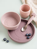 Done by Deer Deer Friends dinner set pink silicone (British brand)