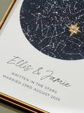 Posh Totty Designs personalised wedding night sky print 10x15cm, UK version
