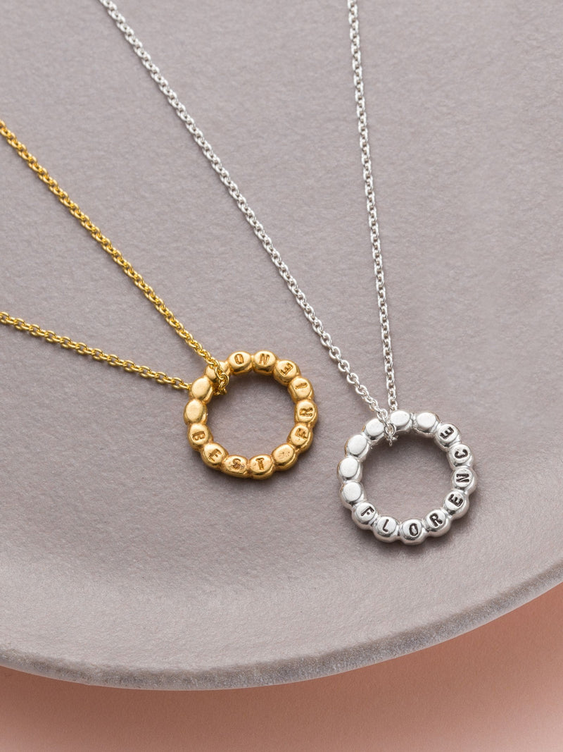 Posh Totty Designs personalised beaded mini message necklace - British product