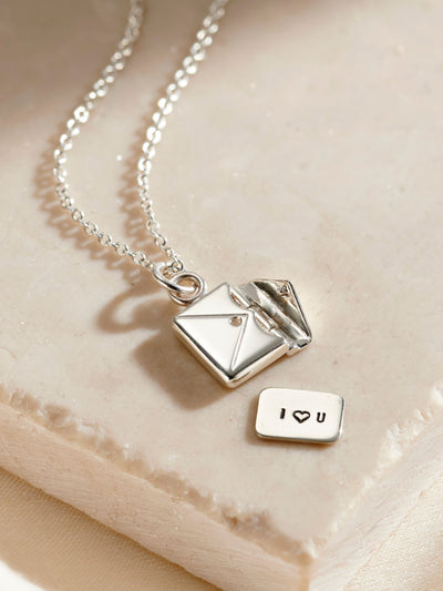 Next Posh Totty Designs Mini Personalised Message Envelope Necklace- Buy online at McGrocer