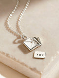 Posh Totty Designs mini personalised envelope necklace on 18 inch chain - British product