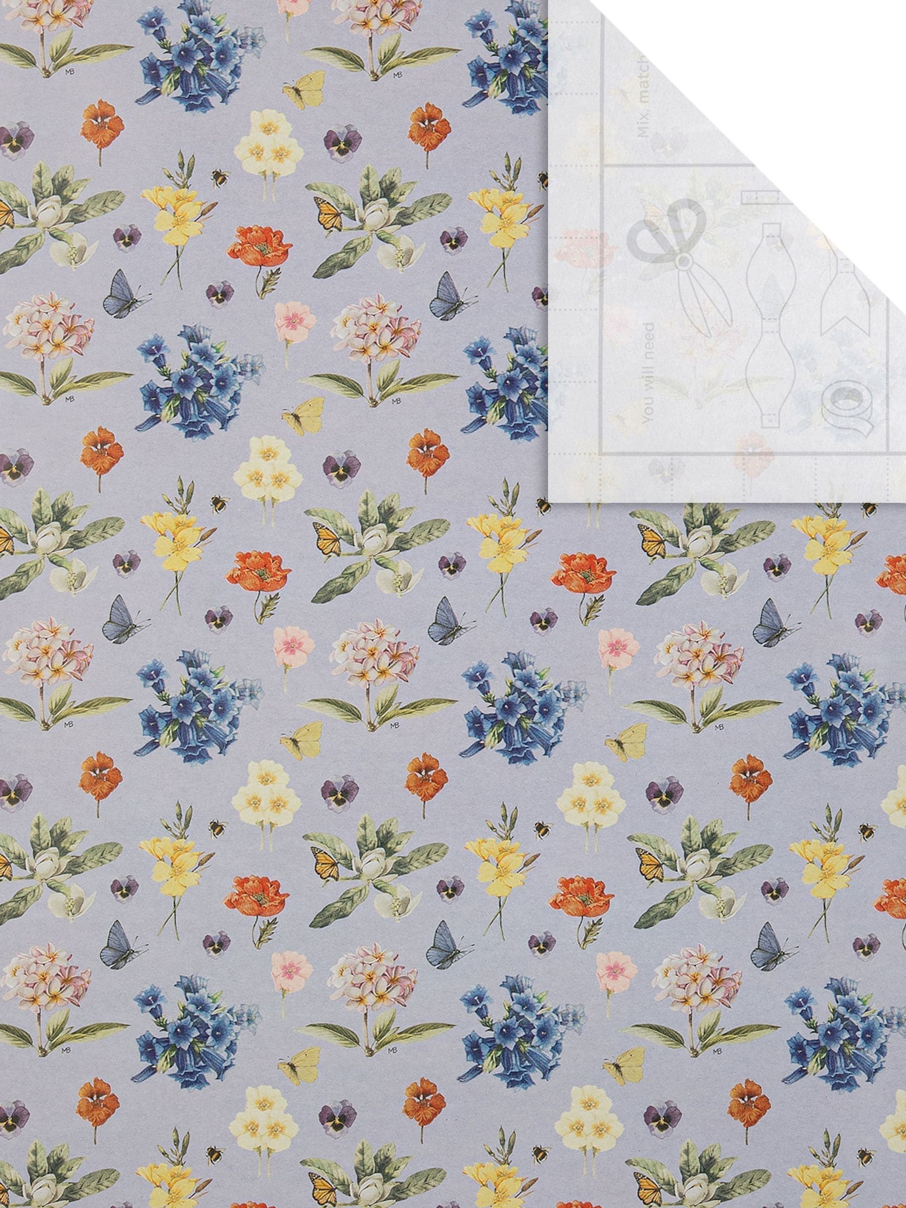 Hallmark Marjolein Bastin floral wrapping paper 3 rolls 2m - British product