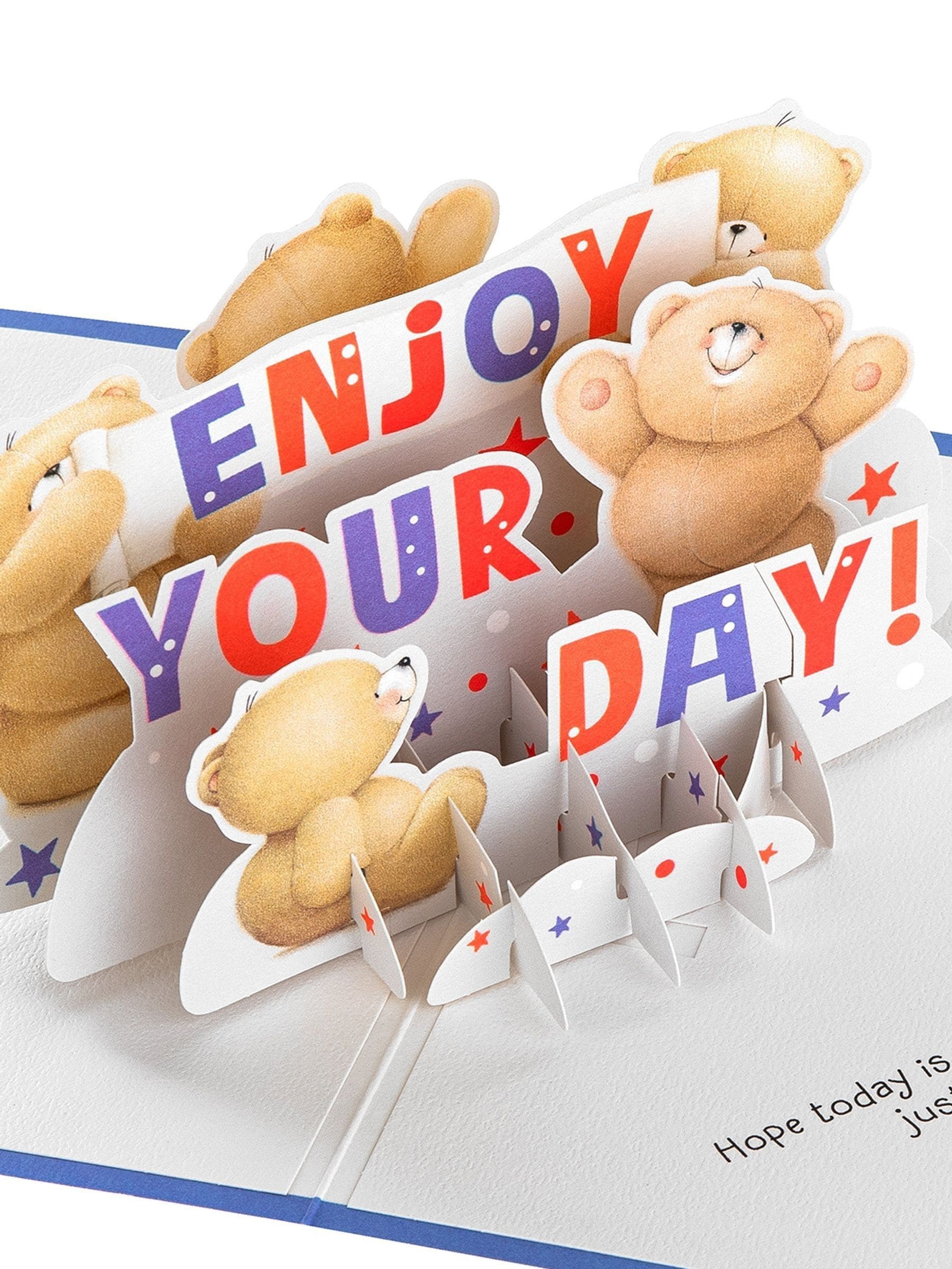 Hallmark Forever Friends 3D pop-up card, Blue Celebrate - British product