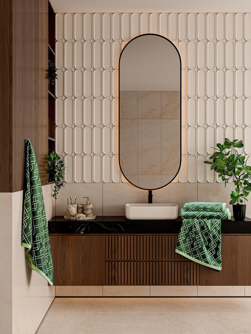 Ted Baker Green Ribbon Stripe cotton towel - British product