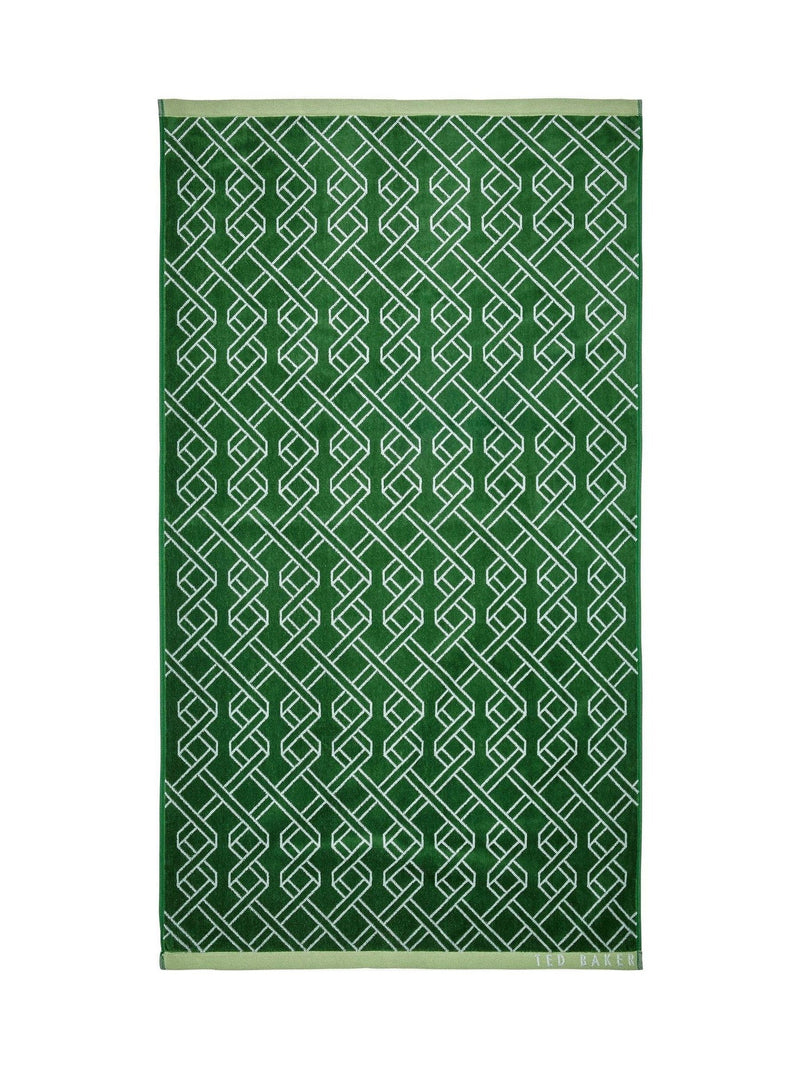Ted Baker Green Ribbon Stripe cotton towel - British product