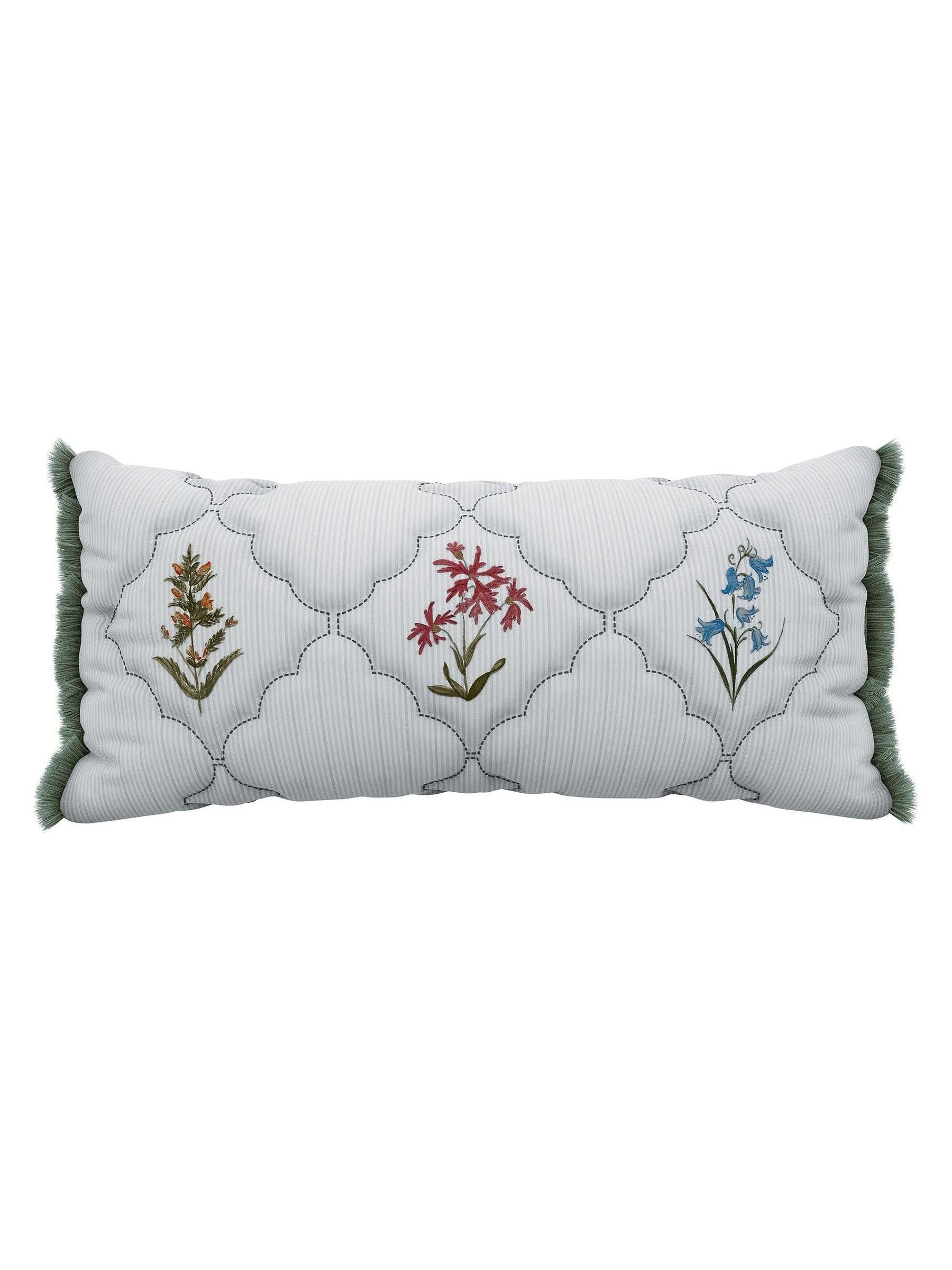 Sanderson Cream Spring Meadow cushion 70x30 cm, imported from the UK