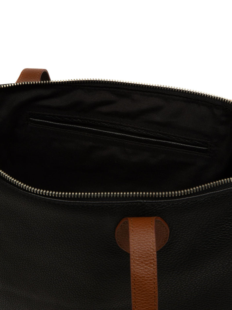 Cultured London Black Solange leather tote bag, imported from the UK