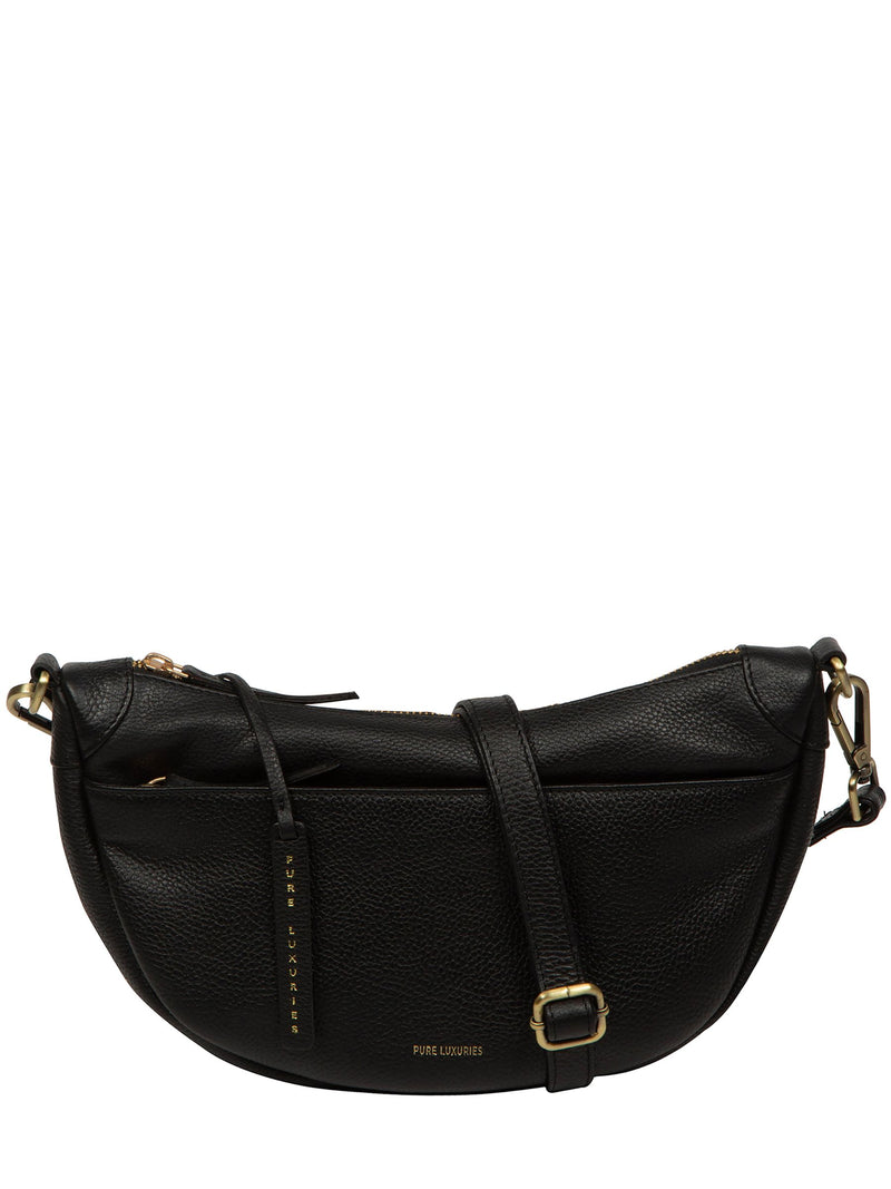 Pure Luxuries London black Melisande leather cross-body bag, UK version