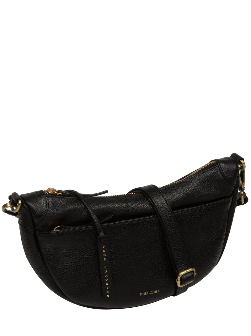 Pure Luxuries London black Melisande leather cross-body bag, UK version