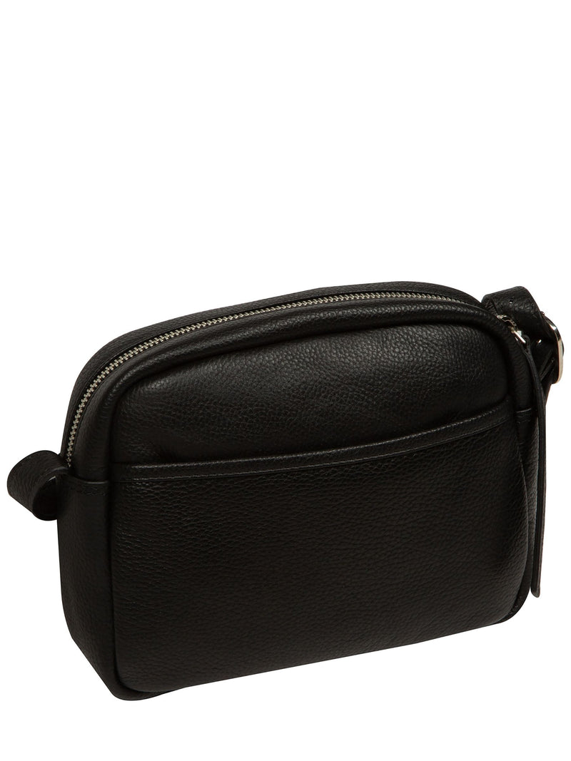 Cultured London Black Ariella leather cross-body bag, imported from the UK