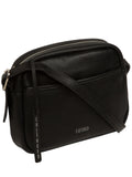 Cultured London Black Ariella leather cross-body bag, imported from the UK