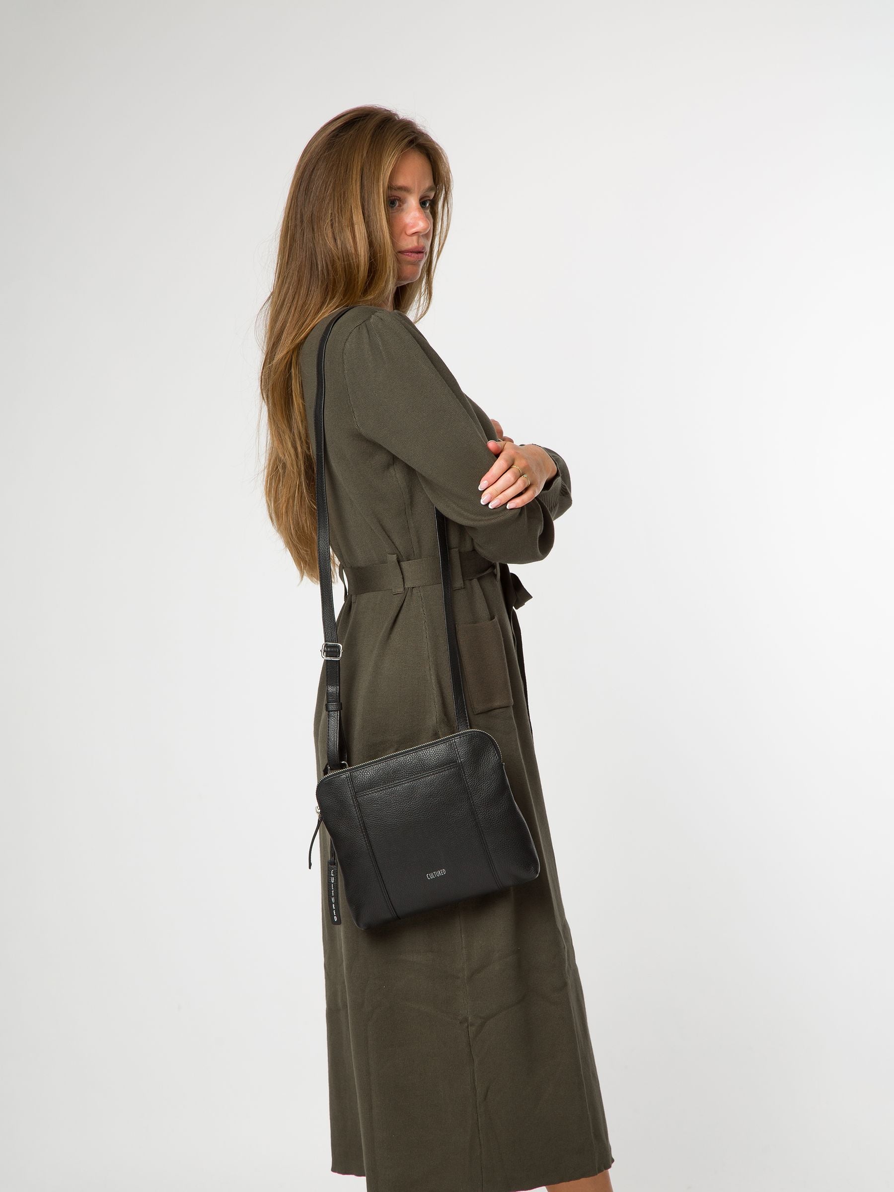 Cultured London Celina black cross-body bag (British brand)