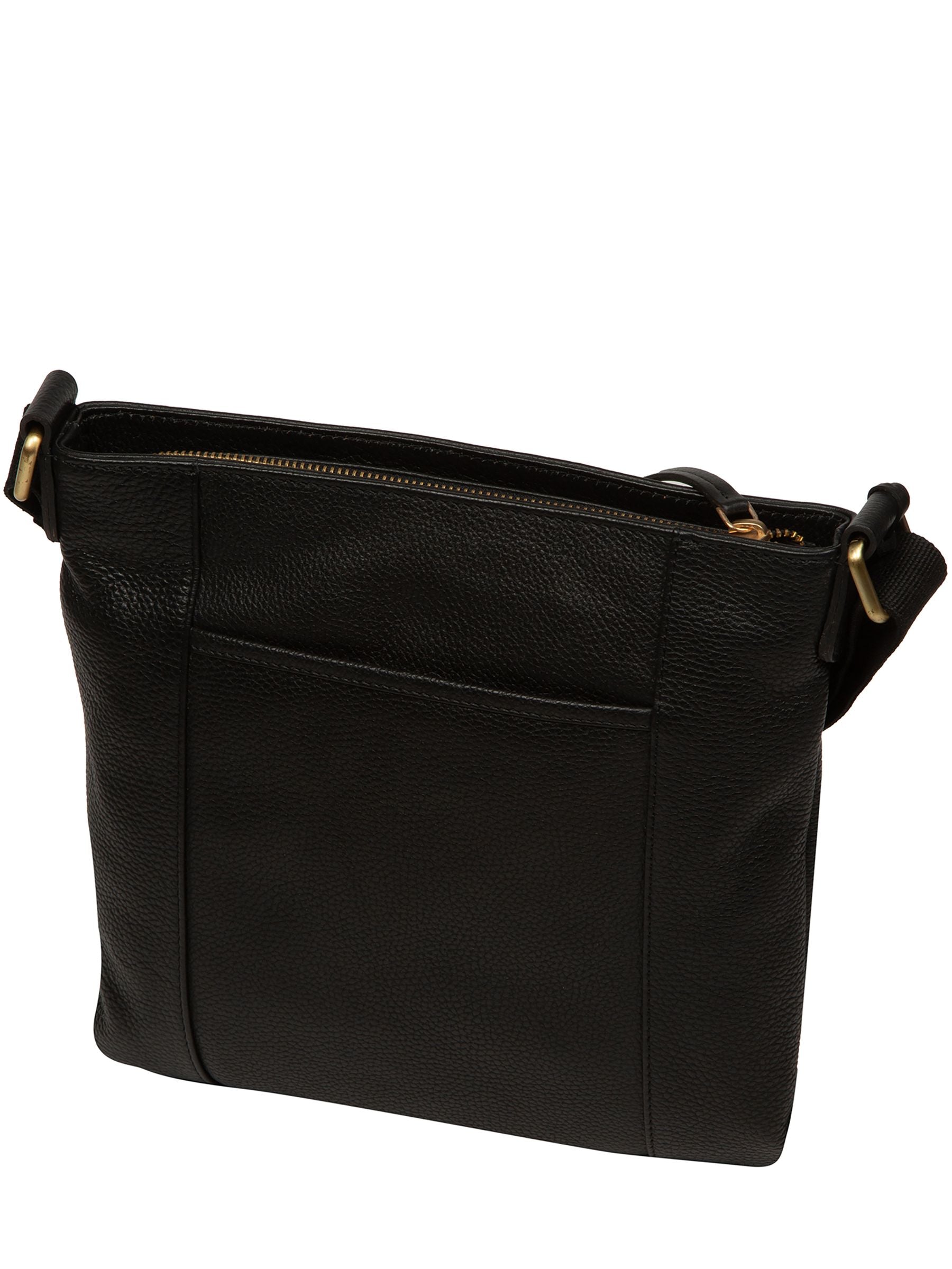 Pure Luxuries Elodie black leather cross-body bag, imported from the UK