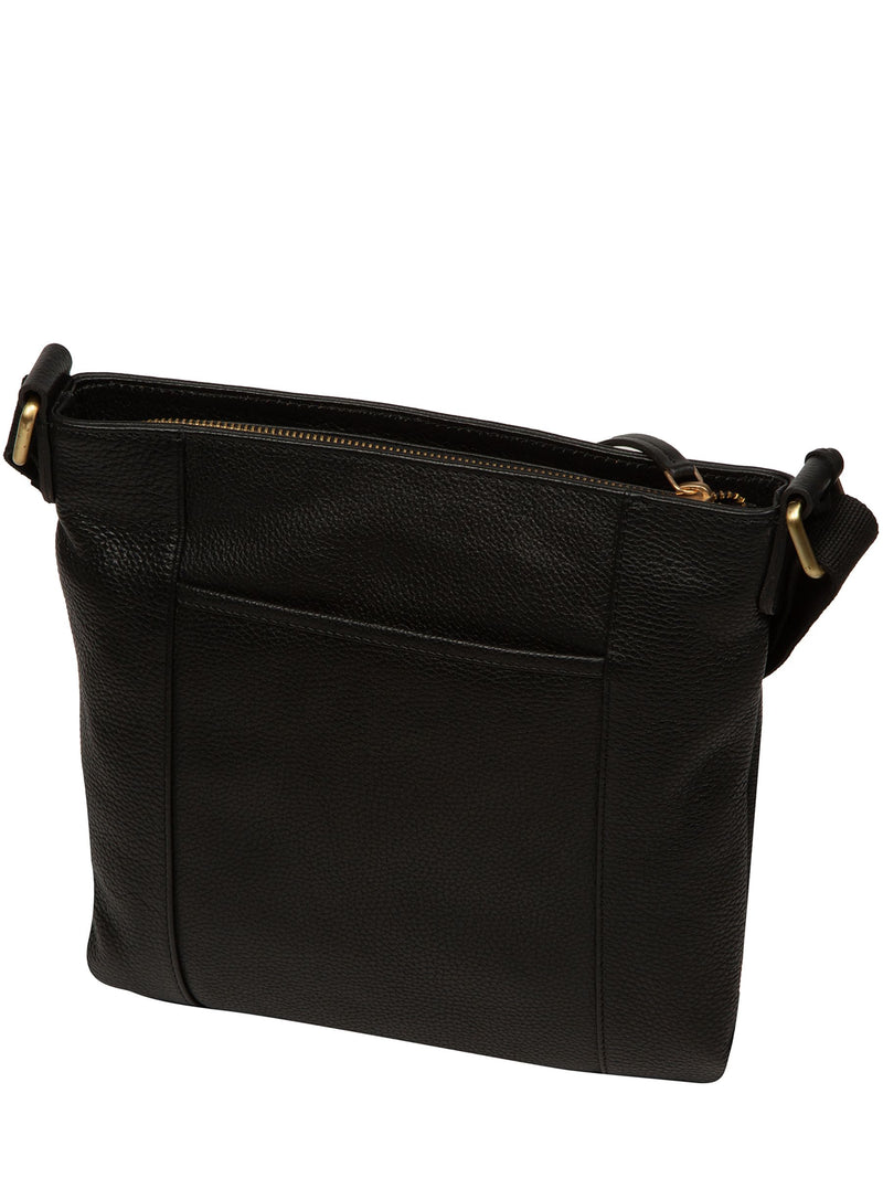 Pure Luxuries Elodie black leather cross-body bag, imported from the UK