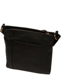 Pure Luxuries Elodie black leather cross-body bag, imported from the UK