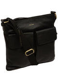 Pure Luxuries Elodie black leather cross-body bag, imported from the UK